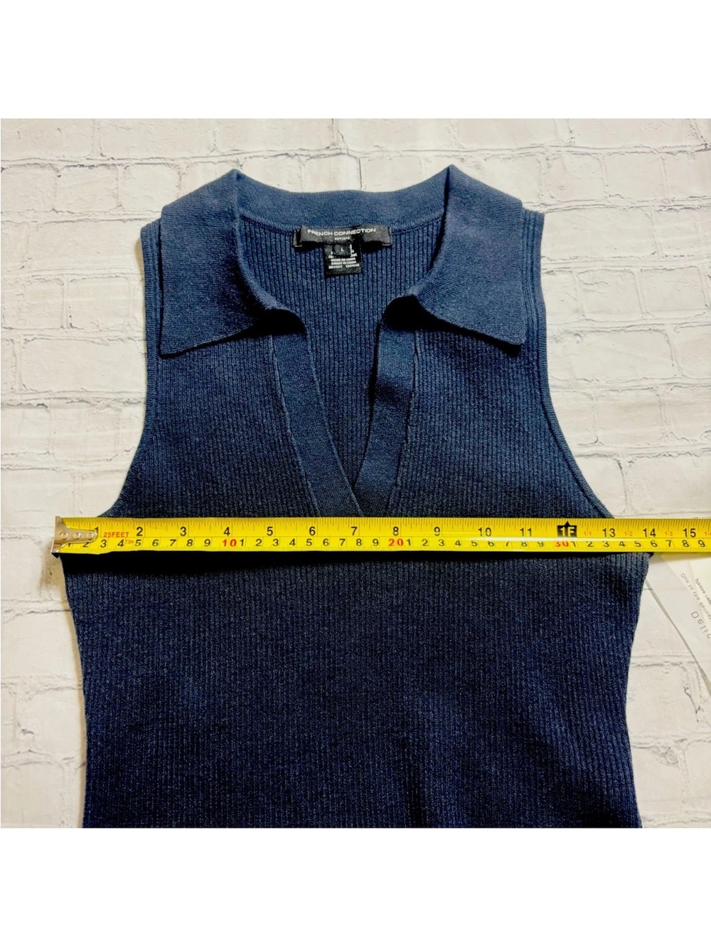 French Connection Mozza Knit Sleeveless PulloverVest Marine Blue Women's Size L - Picture 7 of 10